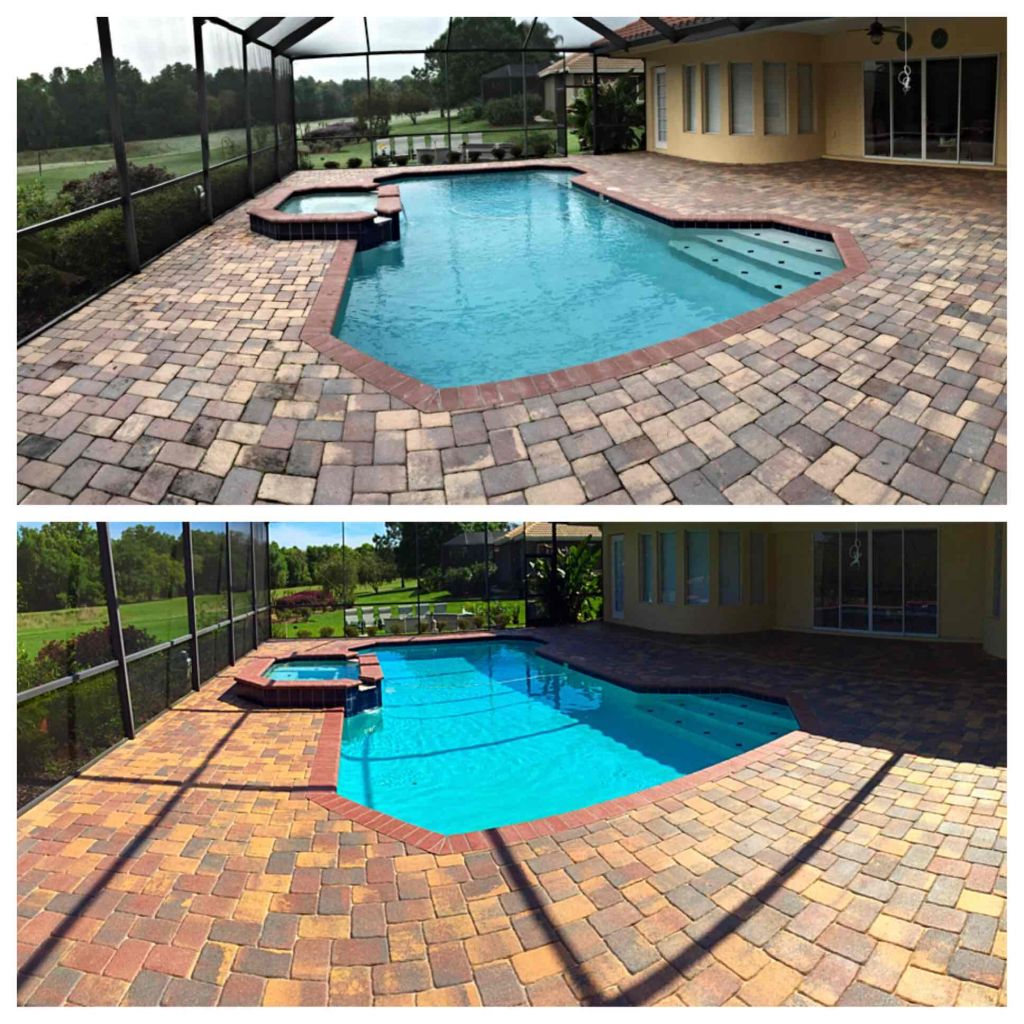 before and after pool deck sealer